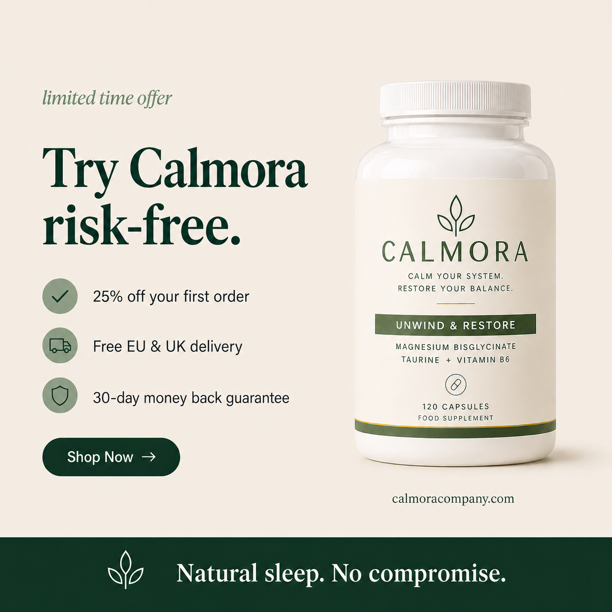 Calmora™ Unwind & Restore - Magnesium Complex | 2 Month Supply